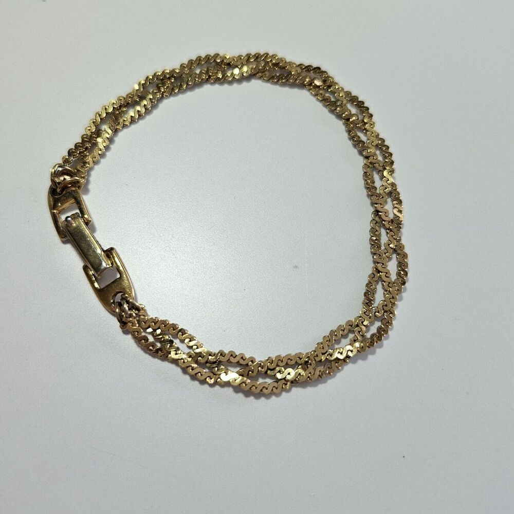 Napier vintage gold tone braided bracelet 7"